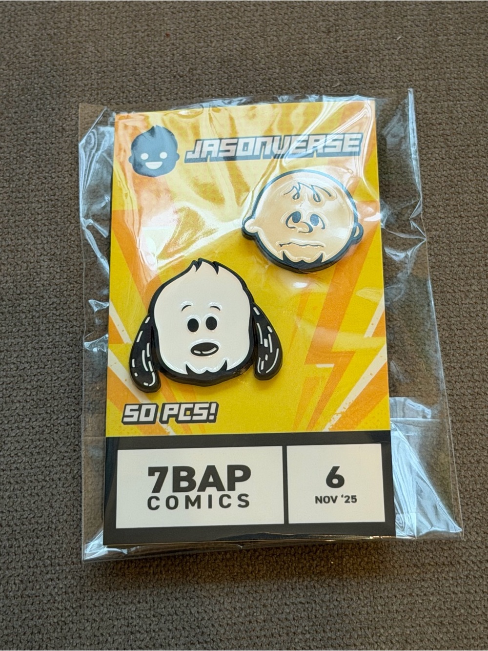 Jasonverse Snoopy & Charlie Brown Pin Set - 7BAP Exclusive /50pcs